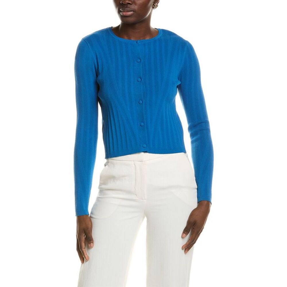 Elie Tahari Womens The Lori Cardigan, Blue